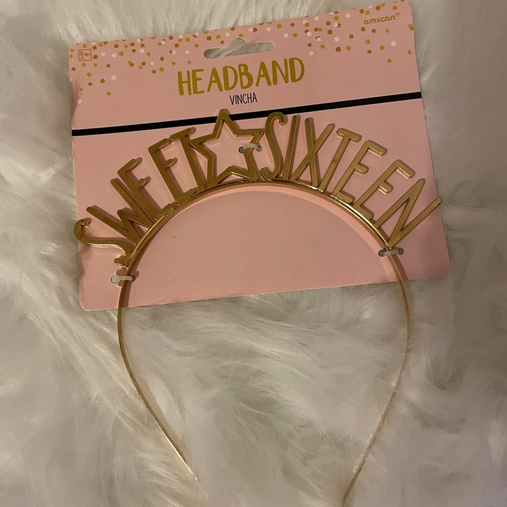 Sweet Sixteen Gold Headband